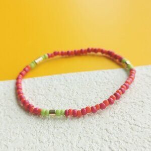 Authentic Roxanne Assoulin Color Therapy Pink Green Beaded Bracelet